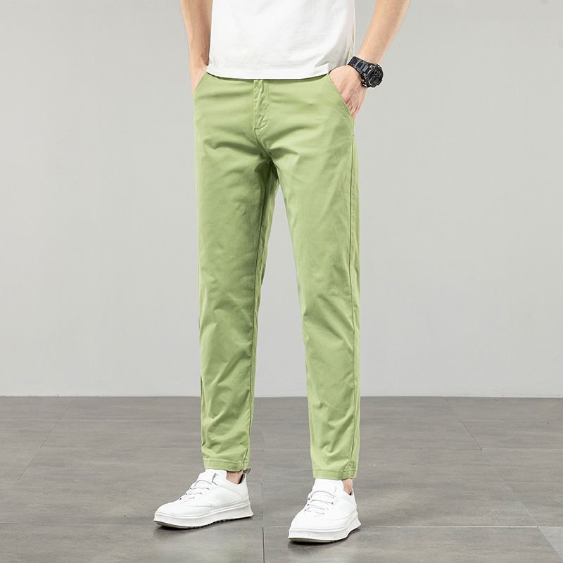 Pure Cotton Thin Cropped Casual Pants Men's Elastic Loose Straight Pants All-match Casual Pants Cropped Pants Pure Cotton Thin Cropped Casual Pants Men's Elastic Loose Straight Pants All-match Casual Pants Cropped Pants