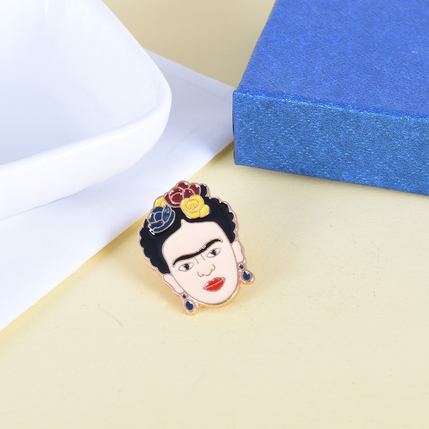 Women's Gender Retro Style Enamel, Enamel Craft Retro Pin Portrait Cartoon Badge Alloy Enamel Women's Brooches