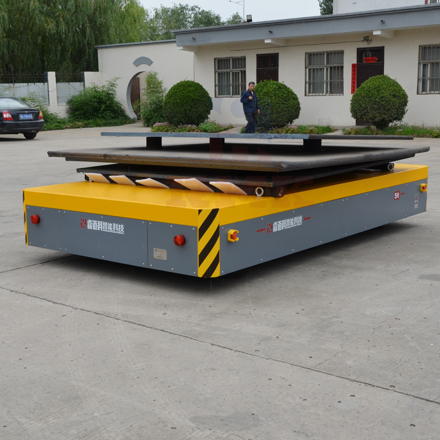 无轨万向转运平台胶轮车35吨 agv无人送料车无轨搬运胶轮转运车