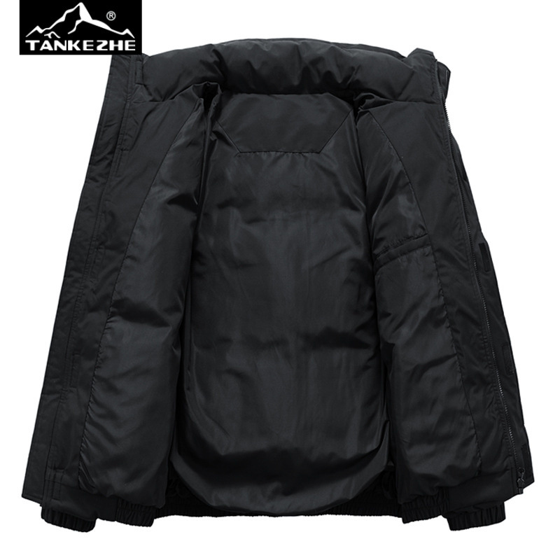 Invierno de los nuevos hombres de estilo coreano grueso cálido color sólido 85 terciopelo pato abajo collar abajo chaqueta moda pareja abrigo