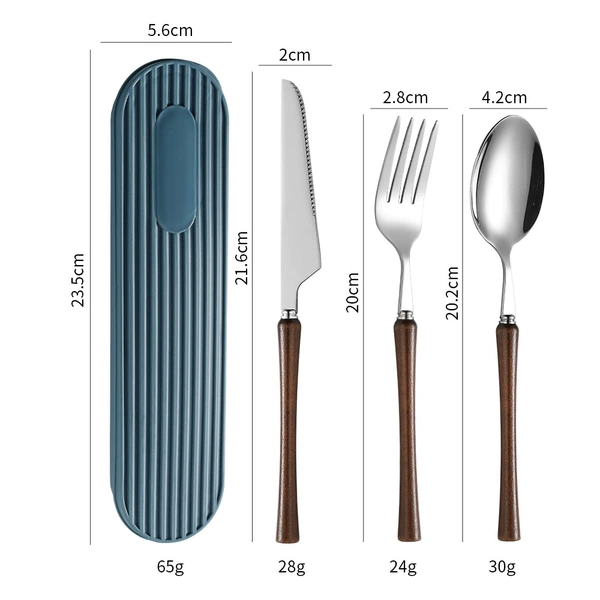 3-piece knife, fork and spoon set [blue box]