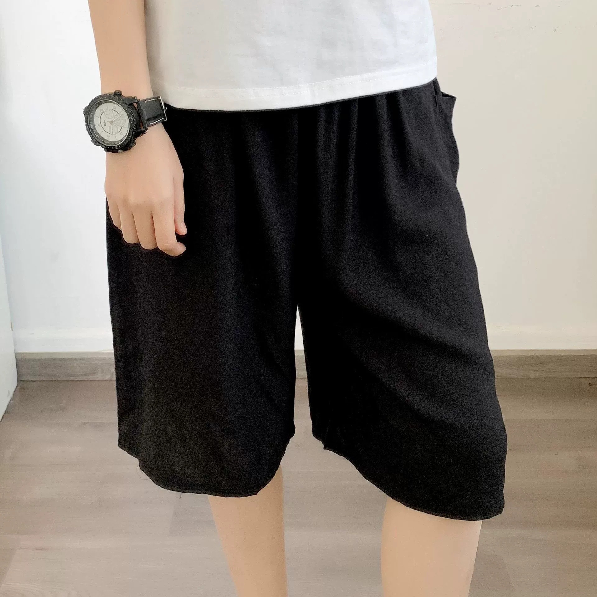 Pantalones cortos de algodón artificial para hombres de verano, pantalones, pantalones de playa, pijamas de seda, pantalones para el hogar, más gordos y pantalones casuales