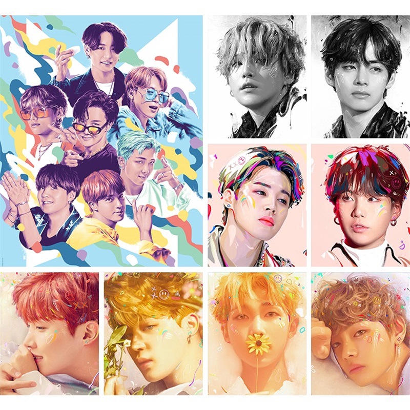 Korean BTS rebound youth series Amazon wish Shopee cross-border dropshipping diy digital oil painting