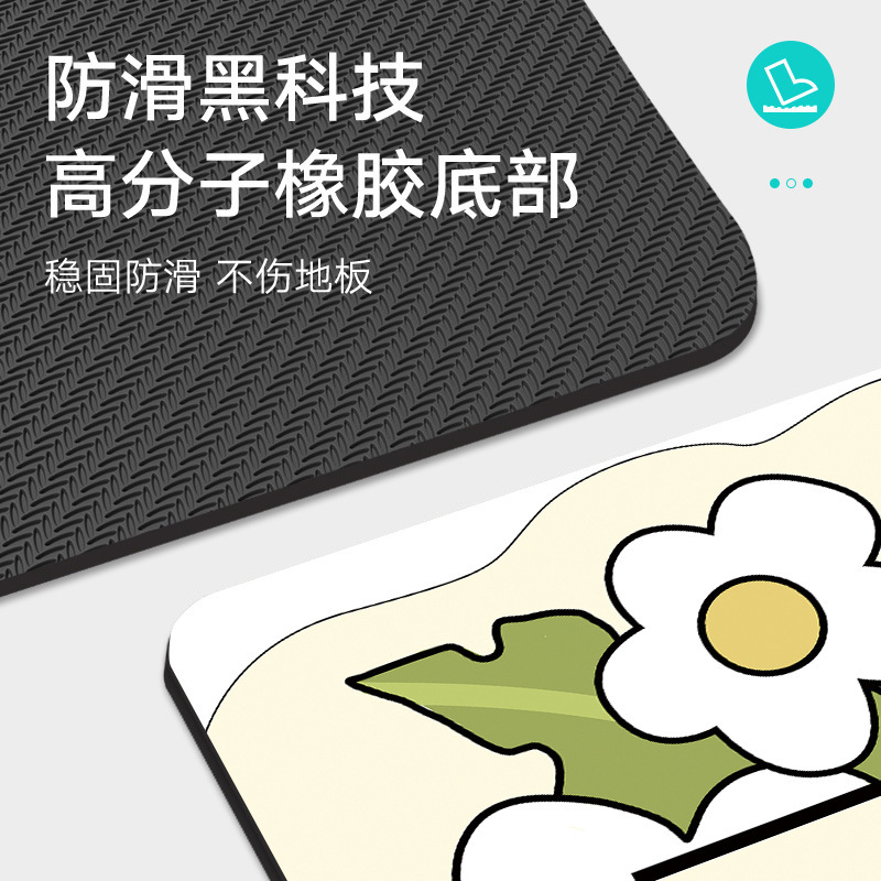 萌趣小狗浴室地垫吸水耐脏硅藻泥地垫家用厕所门口脚垫速干防滑垫|undefined