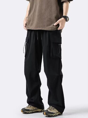 Japanese-style parachute work pants for men, autumn functional casual pants for men, national trend Ins cool stylish drop-down straight-leg pants for men