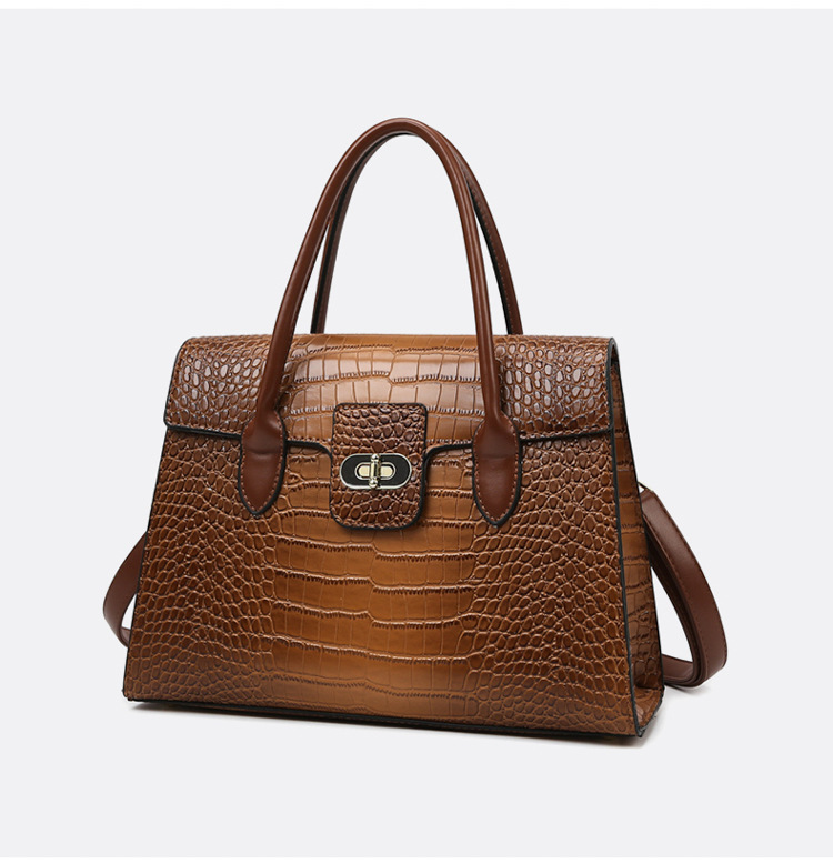 1325g Weight Polyester Lining Material Sewing Thread Fashion Element Zipper Closure Type Double Handle , Sling Strap Strap Type Crossbody Bag Bags Type Casual, Business, Daily Occasion Pu Leather Material Crocodile Pattern All Seasons Season Women's Gender Elegant Style Square Shape Women's Pu Leather Crocodile Elegant Sewing Thread Square Zipper Crossbody Bag 6