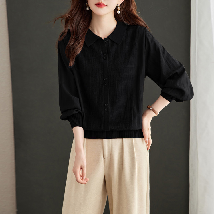 Source Sweater Factory 9807 Khaki Coffee Color Wool Universal Style Moderate Ribbed Design Long Sleeve Clean