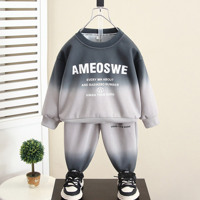 5996 Traje de suéter para niños 2024 Otoño Nuevo estilo Ropa deportiva para niños y bebés Suéter de primavera y otoño para niños