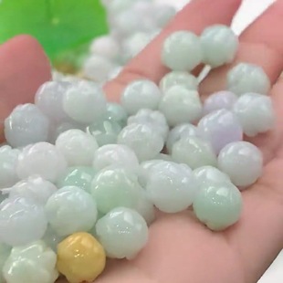 Live Supply of Flower-Shaped Jade Beads, Natural Burmese Jade A-Grade Wholesale
