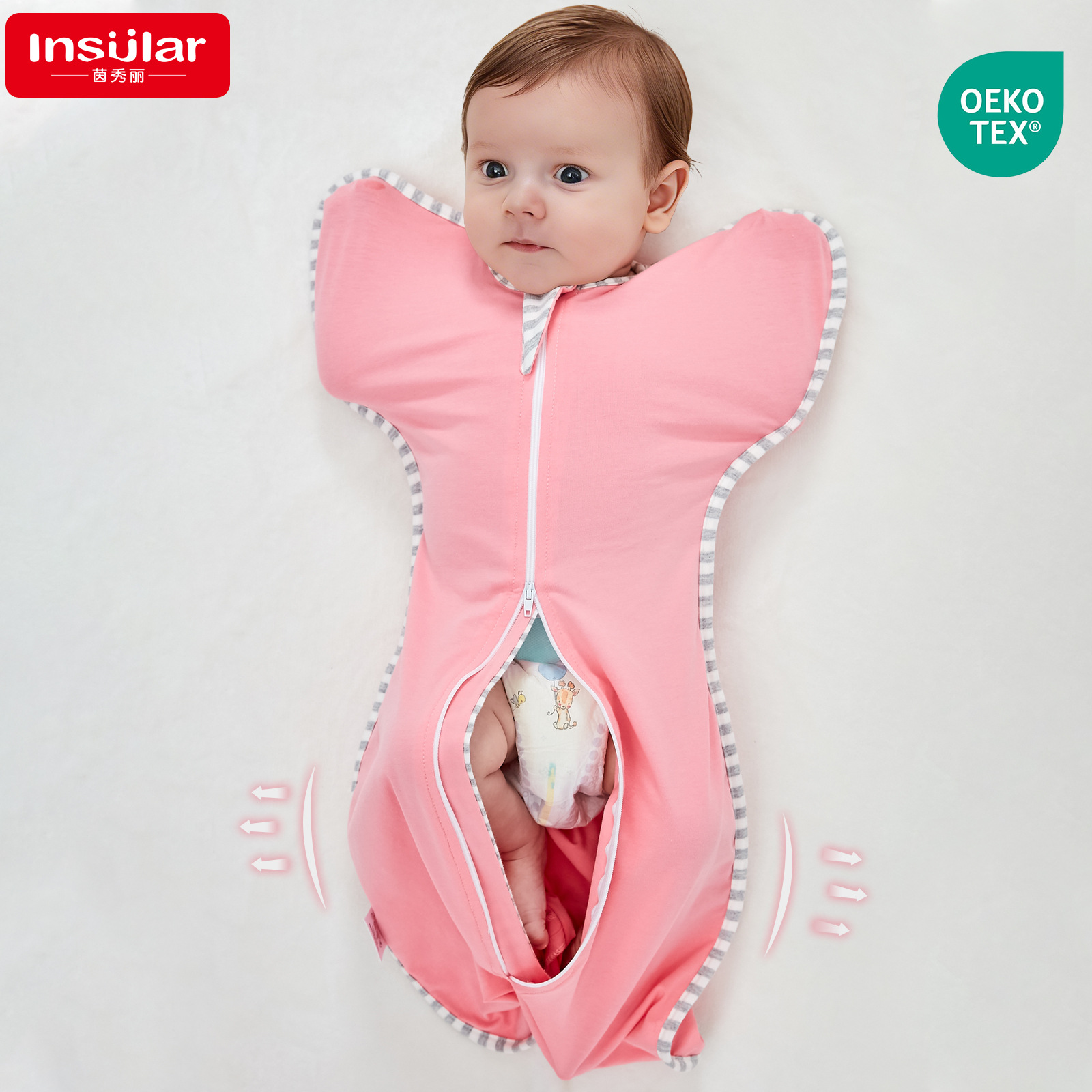 Manta Envolvente Transpirable para Bebé Yinxiuli Four Seasons, Antideslizante, Saco de Dormir para Recién Nacido, Manta Envolvente Antipatadas.