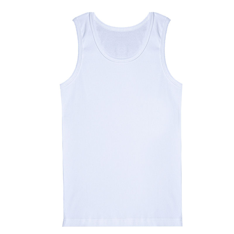 Pure Cotton Coarse Thread Slim Stretch Sports Fitness Vest Men's Round Neck Large Size Quick-Drying Muscle Training Breathable