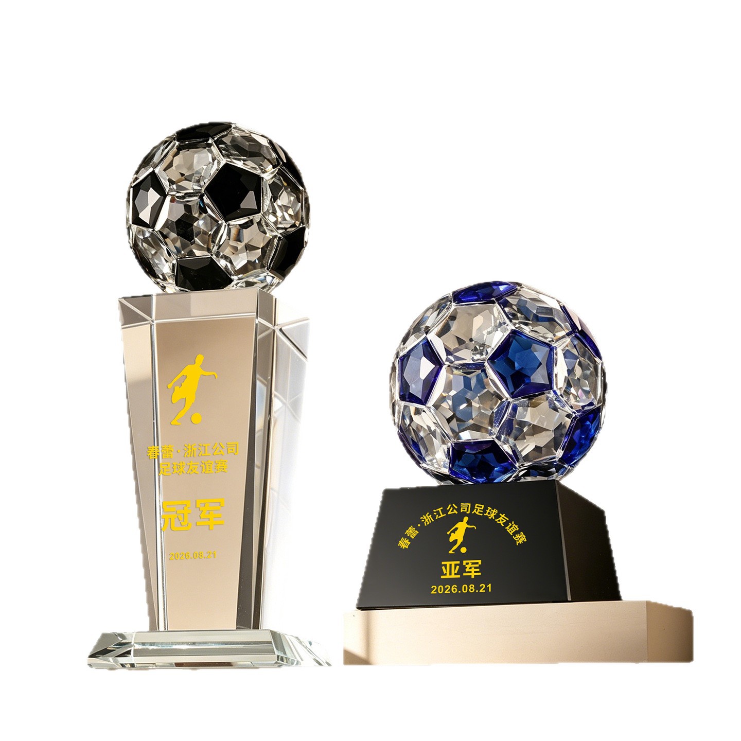 El trofeo de cristal de alto nivel está diseñado para recompensar a los estudiantes con regalos de fútbol de competición creativa