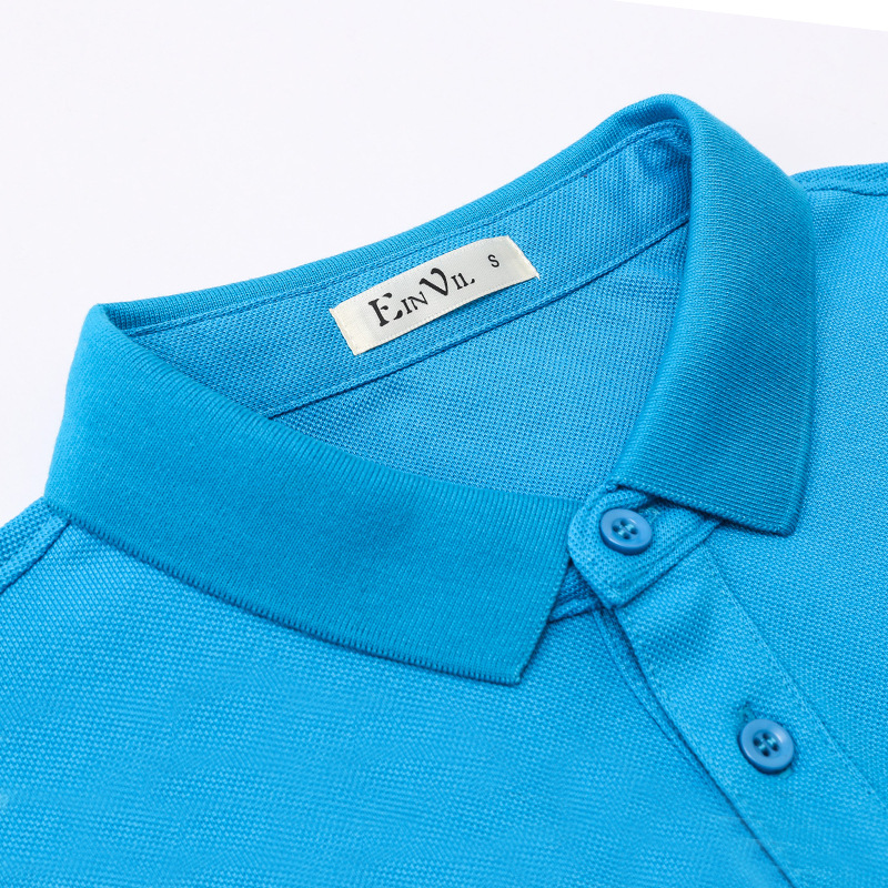 32 perlas de algodón peinado de alta gama para hombres mangas largas collar T-shirt de negocios polo ropa de trabajo personalizada al por mayor