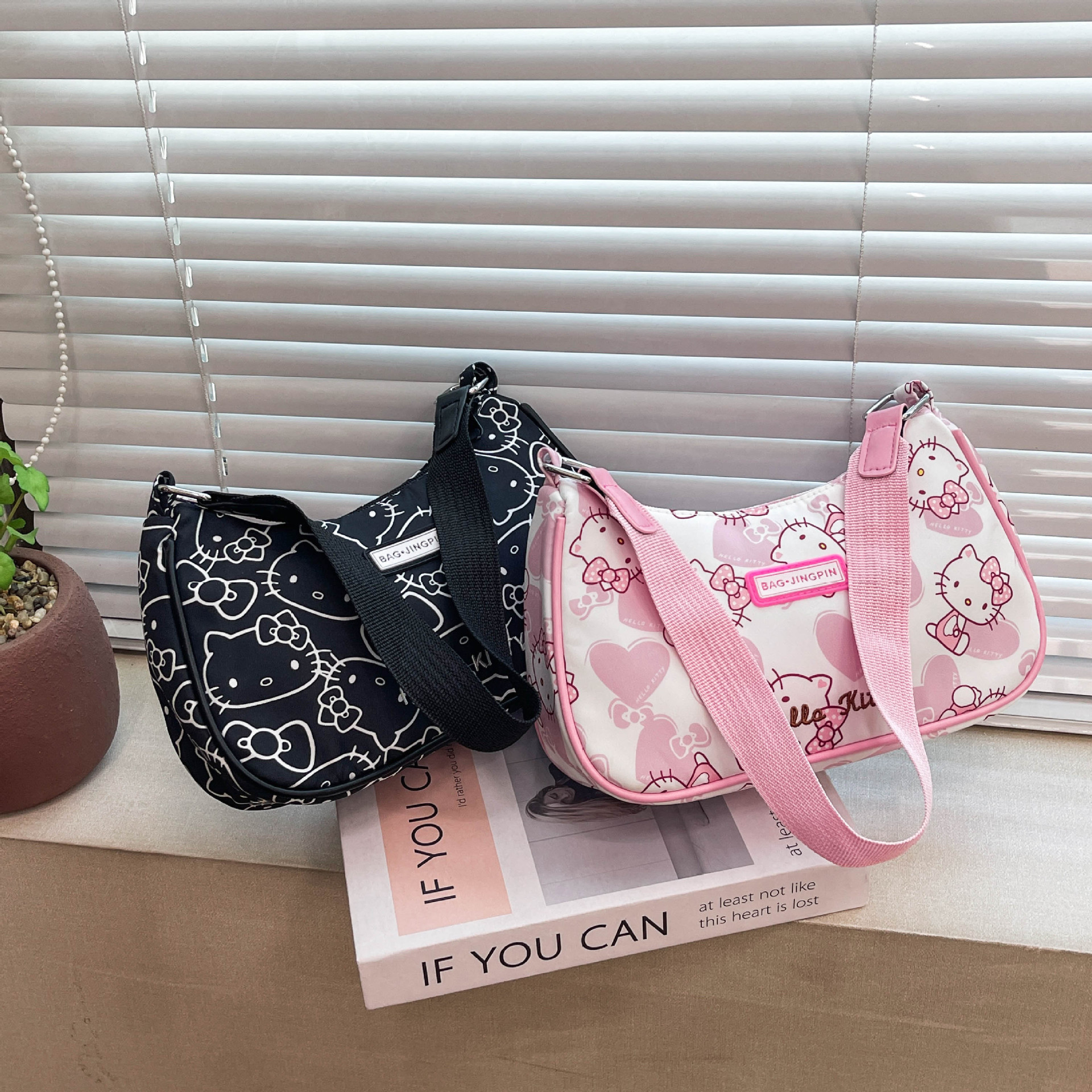 New Hello Kitty Crossbody Bag Kt Cat Backpack High-End Women's Underarm Bag Trendy Versatile Shoulder Print Bag
