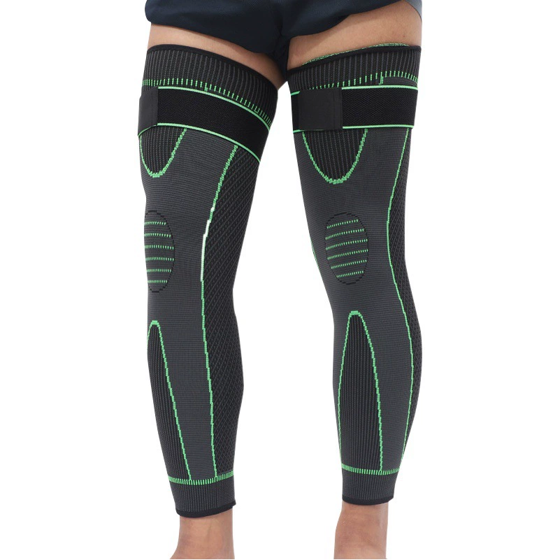 Бег Наколенник вязаный удлиненный наколенник длинная повязка для ног под давлением нейлоновая наколенник для бедра спортивные носки для защиты ног для верховой езды