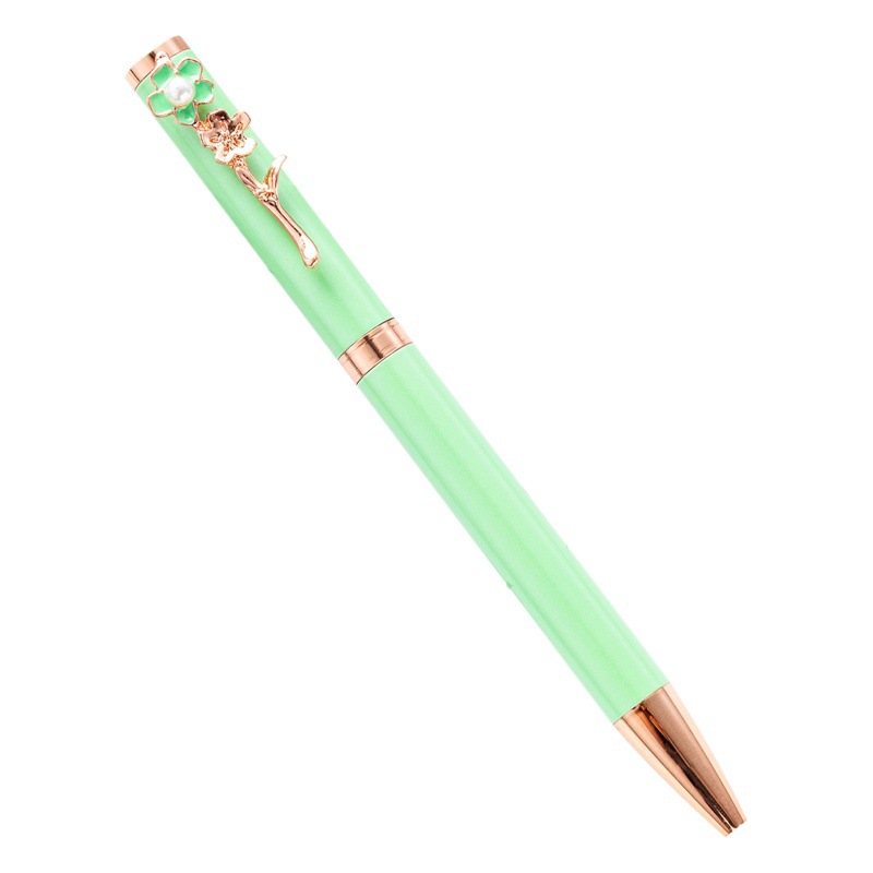 Nuevo color flor pluma clip perla bolígrafo creativo moda multicolor regalo publicidad pluma puede imprimir logo metal pluma