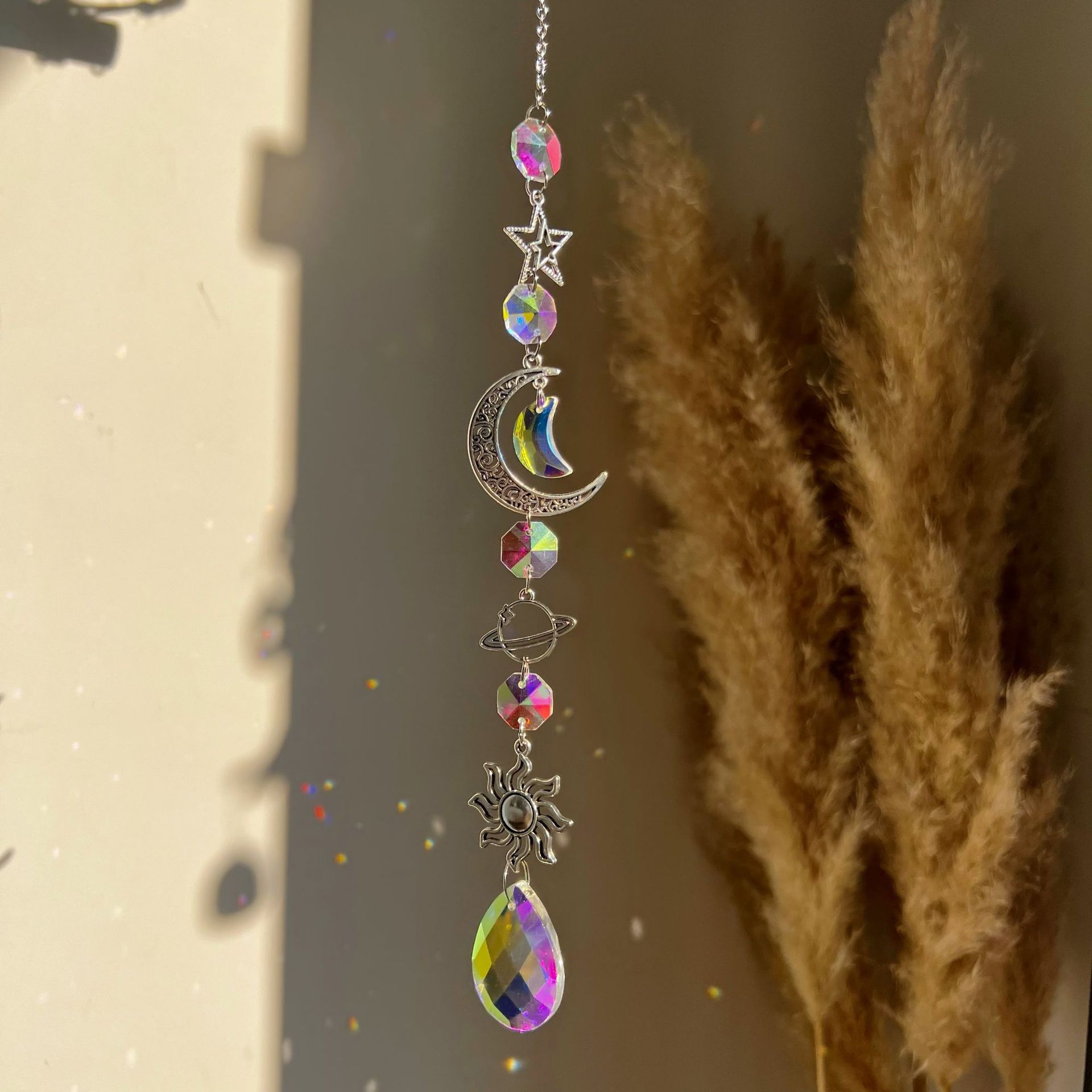 30g Weight Suncatcher, Wind Chime Home Textiles & Decor Type 1 Piece Quantity Holiday, Daily Occasion Crystal, Crystal Material Sun, Star, Heart Shape Pattern Modern Style, Classic Style Style Modern Style Classic Style Sun Star Heart Shape Crystal Crystal Suncatcher Wind Chime Wall Art 5