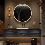 Французский дубовый шкаф для ванной комнаты в стиле середины века, сочетание натурального роскошного камня, умывальник для ванной комнаты, умывальник, шкаф для ванной комнаты