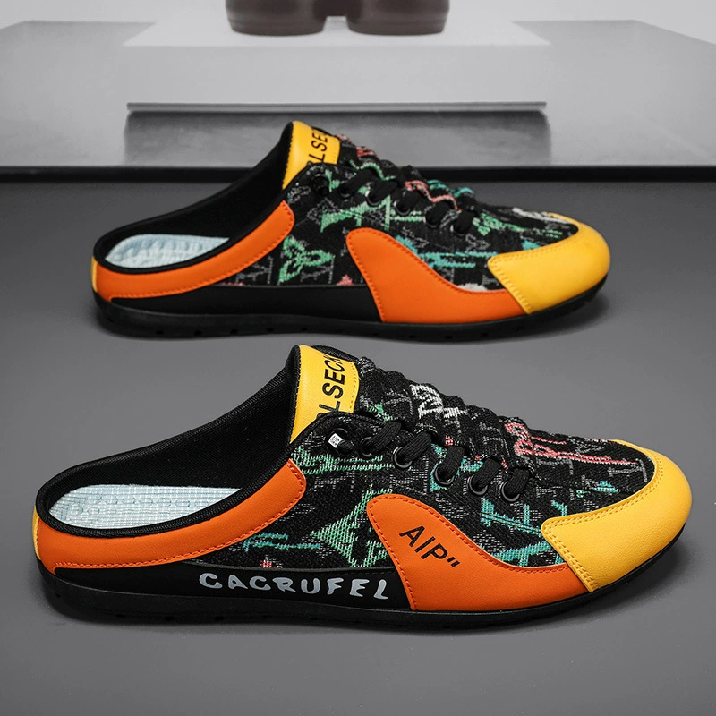 2024 летний новый пол-тапочки мужской корейский тренд дышащий ленивый человек без каблуков спортивная обувь