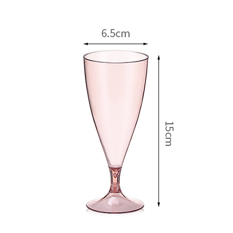Copa de champán de plástico Copa de copa de vino de fiesta Copa de cóctel desmontable Juego de copa de vino de color