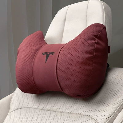 Neck Pillow, Car Seat Cushion, Headrest - horn-style-volcano-red-tesla-headrest-set