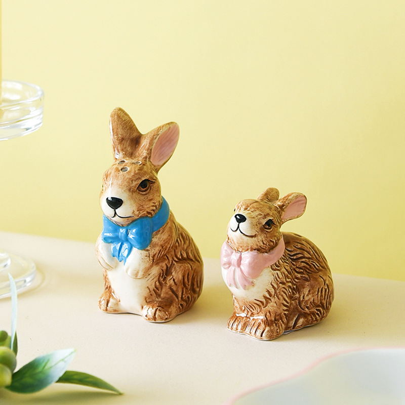 Cerámica de Pascua dibujos animados conejos adorables animales domésticos botellas de sabor giacas nuevos productos de preventa