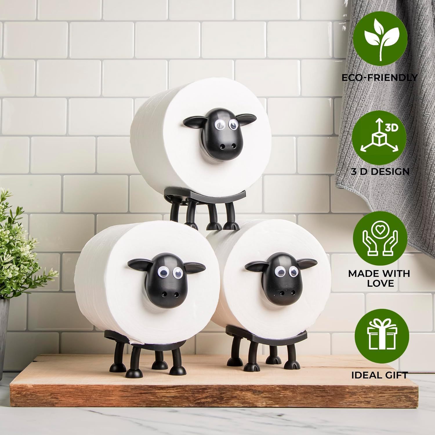 Cross-border Sheep Toilet Roll Holder interesante soporte de papel higiénico para ovejas soporte de rollo creativo para el hogar image 1