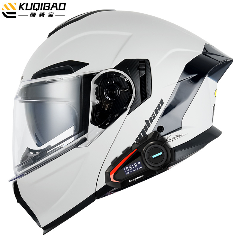 Motosiklet kaskı (dəbilqə) – Universal Motorcycle Helmet Flip-Up - matte-cool-gray-with-k20-bluetooth-white-lens-m