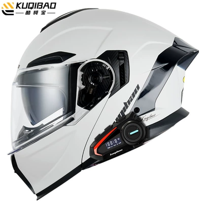 Motosiklet kaskı (dəbilqə) – 3C Certified Full-Face Helmet - matte-cool-gray-with-k20-bluetooth-with-white-film-m