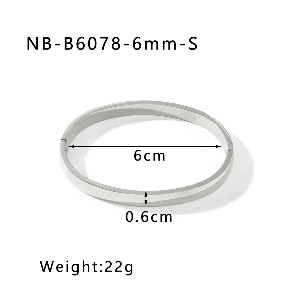 18g Weight Bangle Classification 304 Stainless Steel Chain Material 1 Piece Quantity Holiday, Daily Occasion 304 Stainless Steel Material Geometric Pattern Unisex Gender Polishing Design Simple Style, IG Style Style IG Style Simple Style Geometric 304 Stainless Steel Bangle In Bulk 7