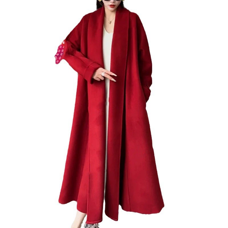 Осеннее fashionable шерстяное пальто, 2025 год, свободный крой