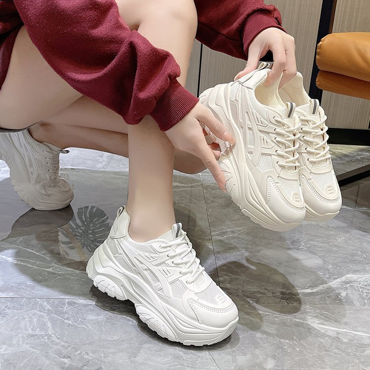 Thick-soled Torre Shoes Women's 2022 Spring and Autumn New Fashionable Casual sneaker White Shoes Fashion Net sneaker