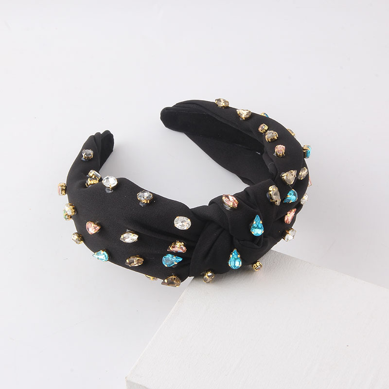 Inlay Design Baroque Style Geometric Cloth Inlay Artificial Rhinestones Hair Band