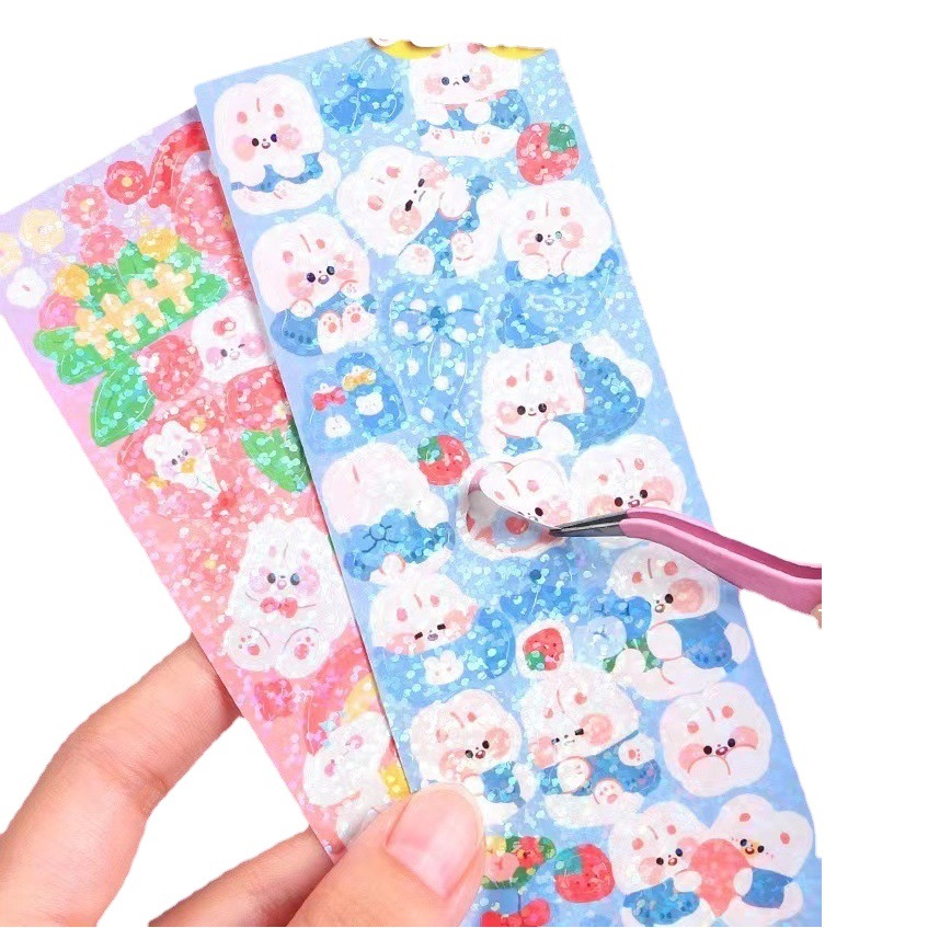 Original estilo coreano Goo tarjeta traje láser Goo tarjeta pegatinas lindo diario de dibujos animados para Niños pegatinas de cuenta de mano pegatinas al por mayor