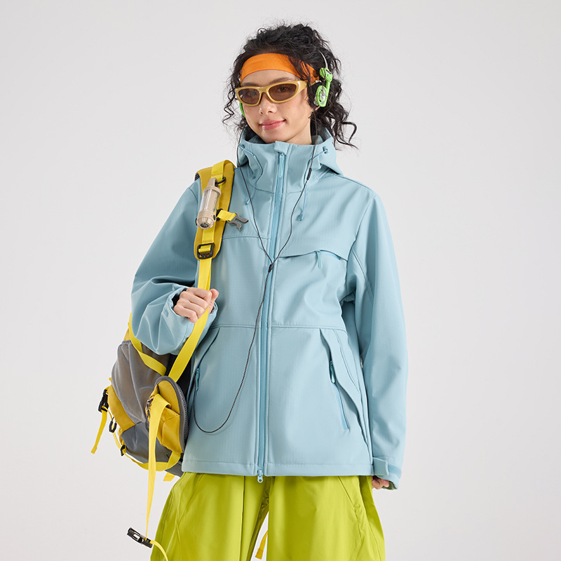 Softshell Jacket for Women, Outdoor Hiking and Mountaineering Jacket, Windproof and Waterproof All-In-One Fleece Jacket, Casual Sports Patchwork Jacket Softshell Jacket for Women, Outdoor Hiking and Mountaineering Jacket, Windproof and Waterproof All-In-One Fleece Jacket, Casual Sports Patchwork Jacket