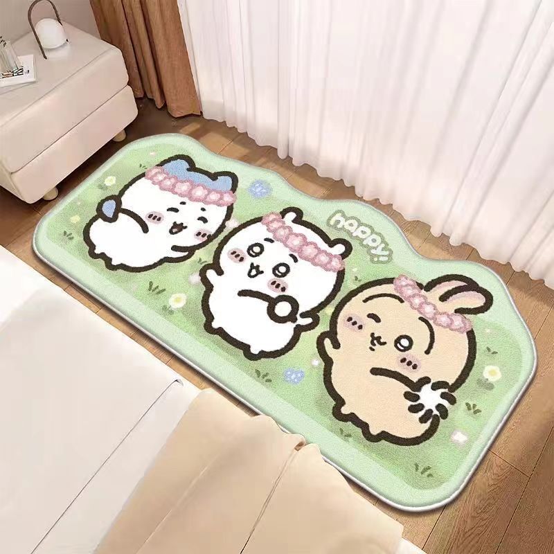 模造カシミヤカーペット、寝室のベッドサイドブランケット、かわいい漫画の厚みのある柔らかいカーペット、リビングルームの汚れにくいお手入れが簡単なコーヒーテーブルブランケット|undefined