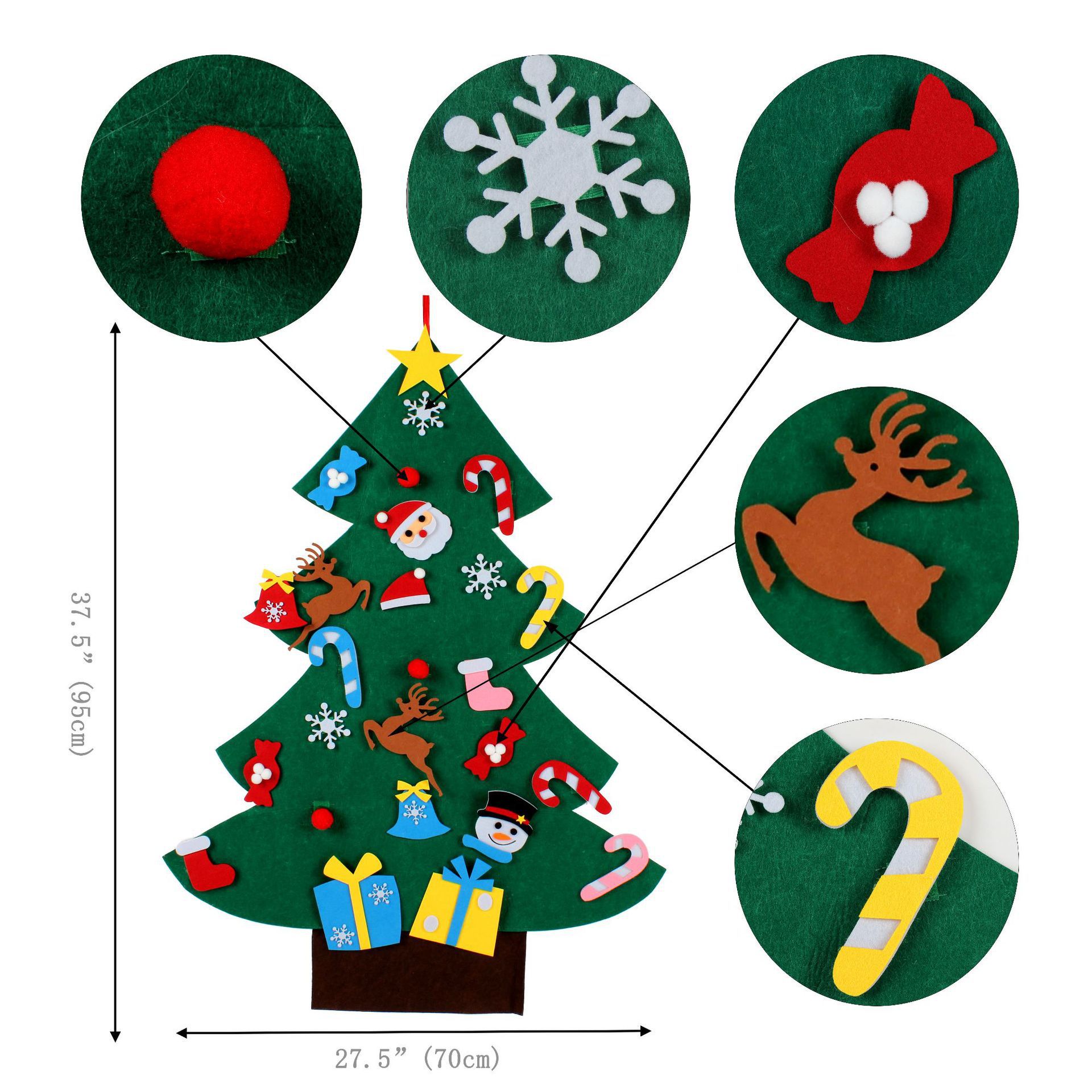 Navidad árbol de navidad de fieltro transfronterizo colgante aleatorio niño bricolaje fieltro tridimensional árbol de navidad decoración hecha a mano creativa