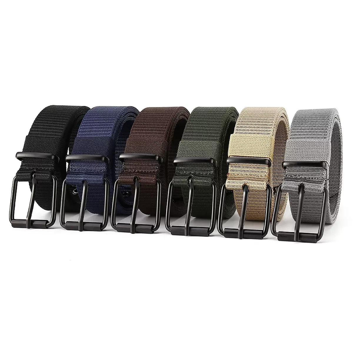 跨境代发多孔针扣编织腰带男款配饰皮带男士高级感户外运动裤带