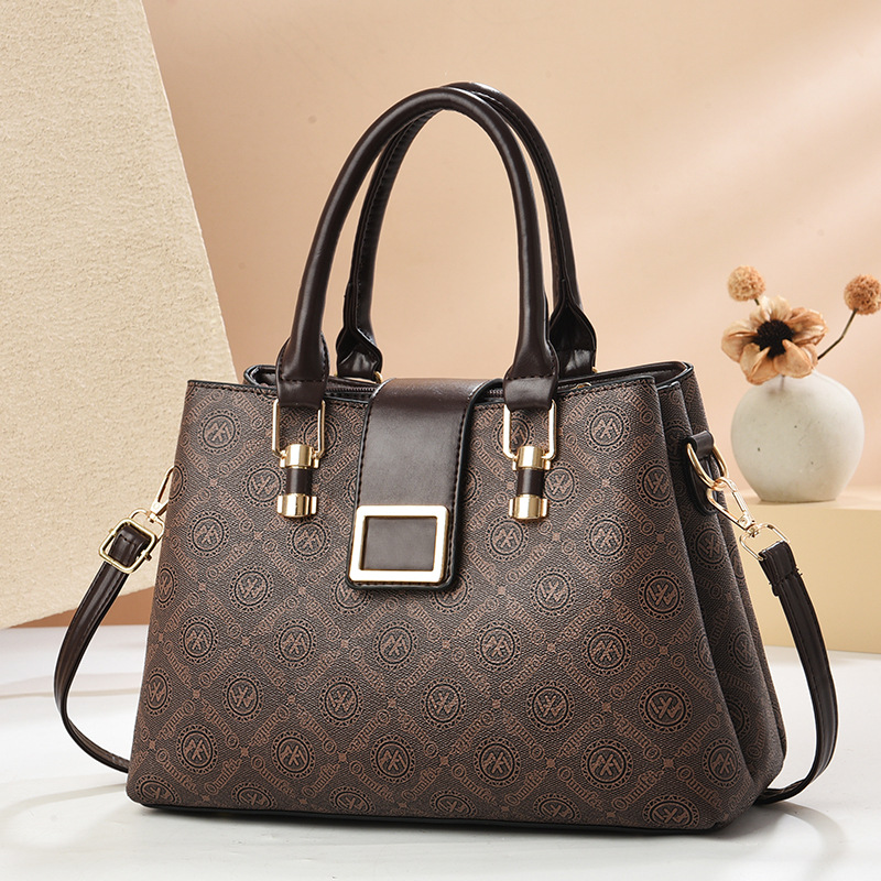 Bolso de mujer de moda 2025 nuevo bolso de mujer de gran capacidad con estampado de moda bolso de madre de mensajero de un solo hombro a juego de color