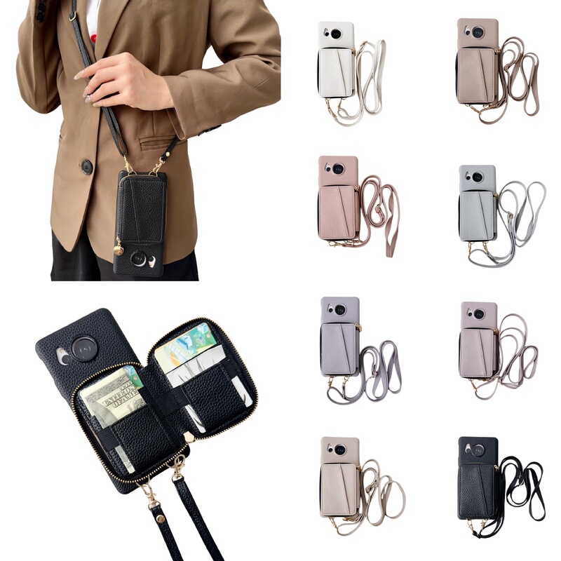 For Sharp AQUOS R8 Oil Leather Phone Case SUMAHO6 Zipper Wallet Leather Case SENSE7 Crossbody Flip Cover For Sharp AQUOS R8 Oil Leather Phone Case SUMAHO6 Zipper Wallet Leather Case SENSE7 Crossbody Flip Cover