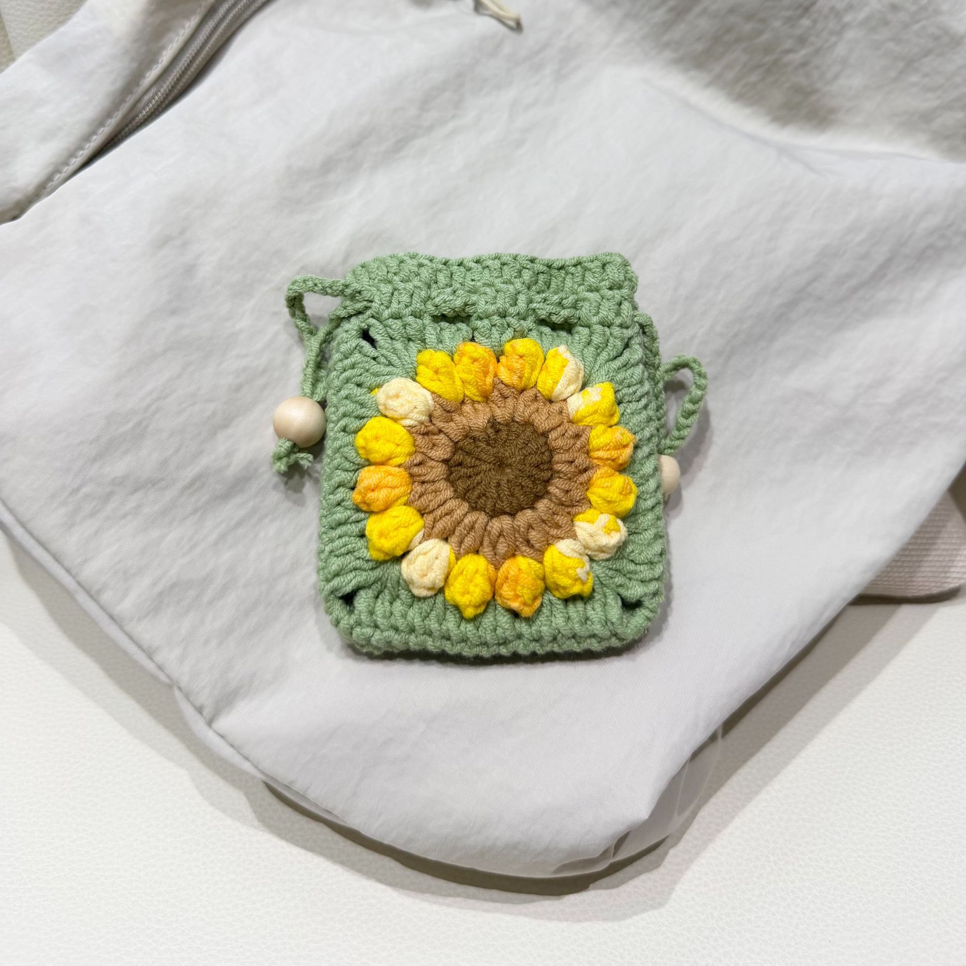 Mini Monedero de Cordón Tejido de Algodón para Uso Diario
