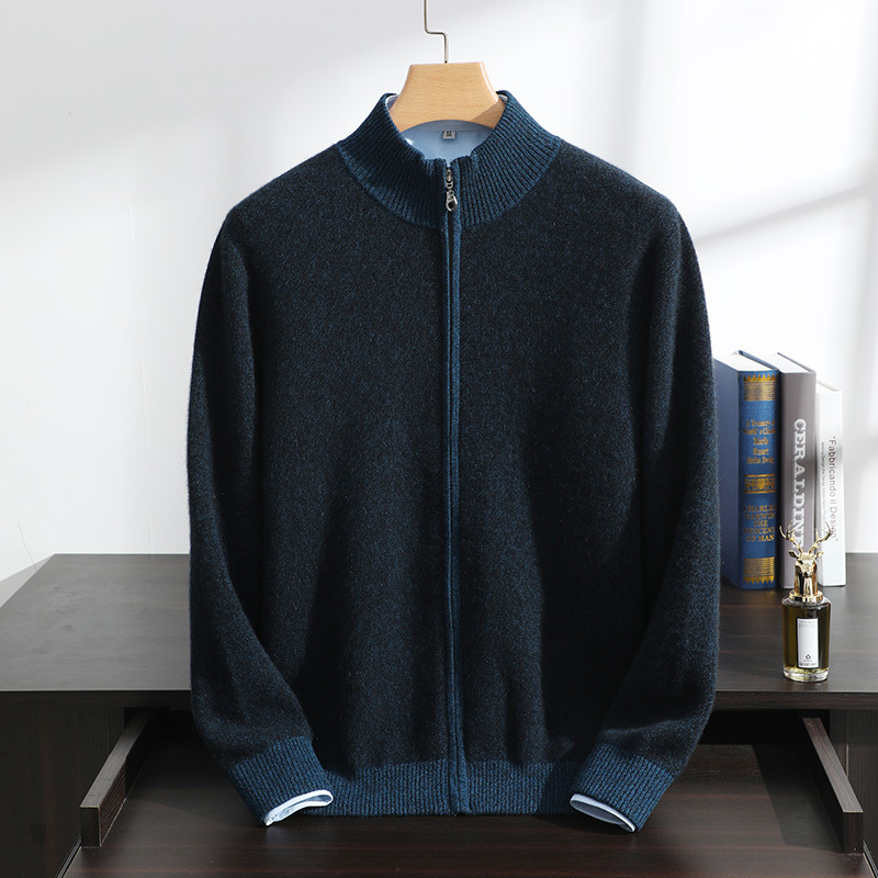 Knitted pure cashmere cardigan coat thickened knitted cardigan cashmere raglan sleeve fashion men's casual hoodie zipper Knitted pure cashmere cardigan coat thickened knitted cardigan cashmere raglan sleeve fashion men's casual hoodie zipper
