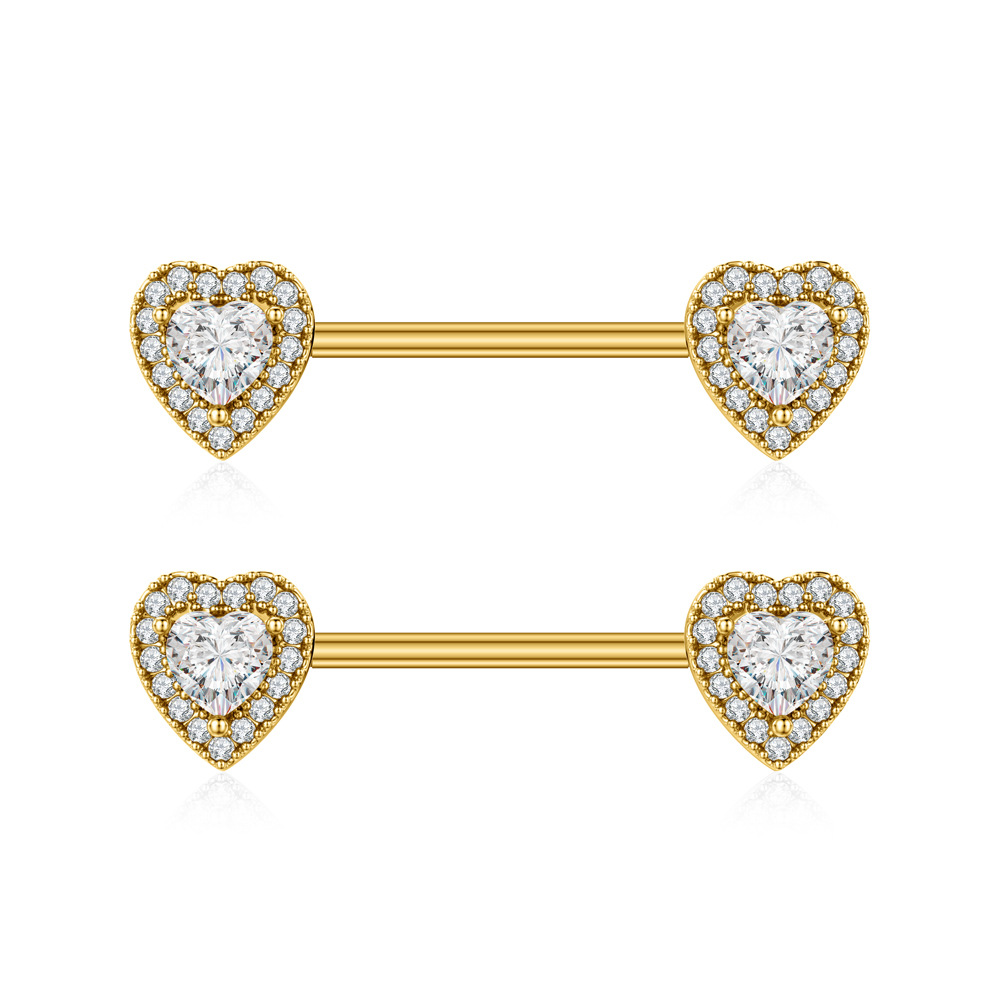 Nueva moda punción joyería clavo de mama Anillo de pecho de circón de comercio electrónico transfronterizo