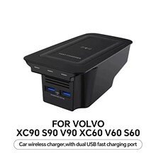 适用沃尔沃XC90 S90 V90 XC60 S60 V60车载无线充电器 USB充电器