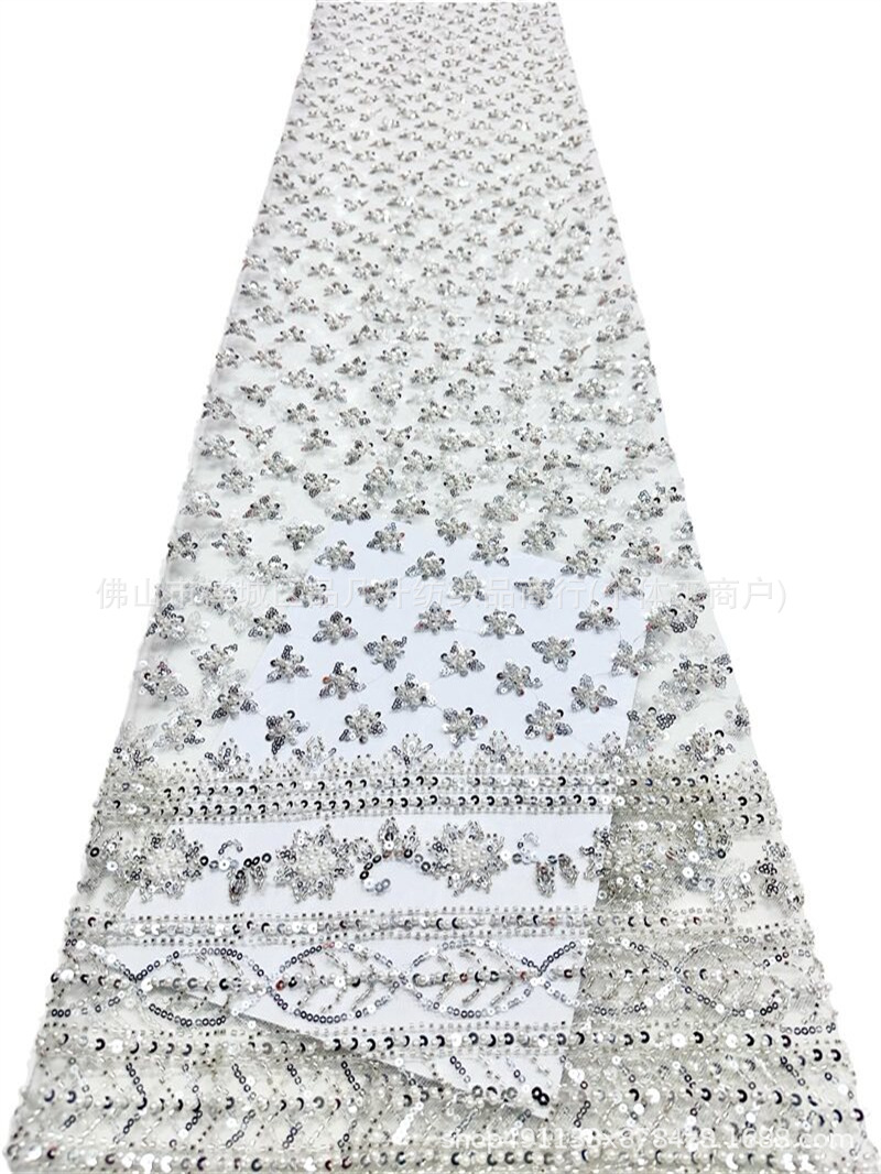Moda vestido de noche especial bordado tela de perlas de sequilla tela de flor de fabricación directa de ropa de gama alta