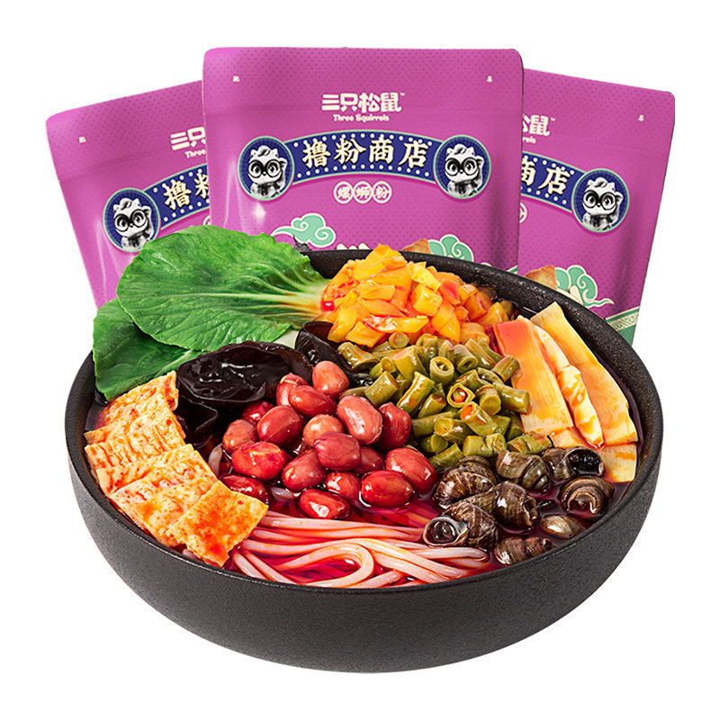 Three Squirrels Luosifen 300g Liuzhou Authentic Specialty Luosifen Convenient Quick-Eat Spicy Night Snack