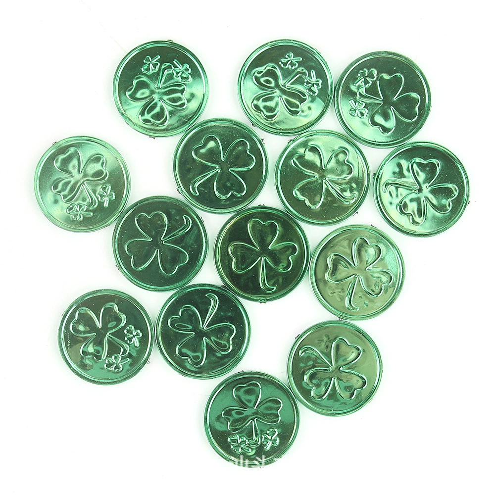 Игровые жетоны «Золотые монеты пиратов» ко Дню святого Патрика, зеленые, для вечеринок и игр