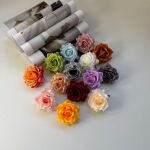 仿真花卡布奇诺玫瑰花头假花手工diy仿真花材料配饰摆件绢花节日