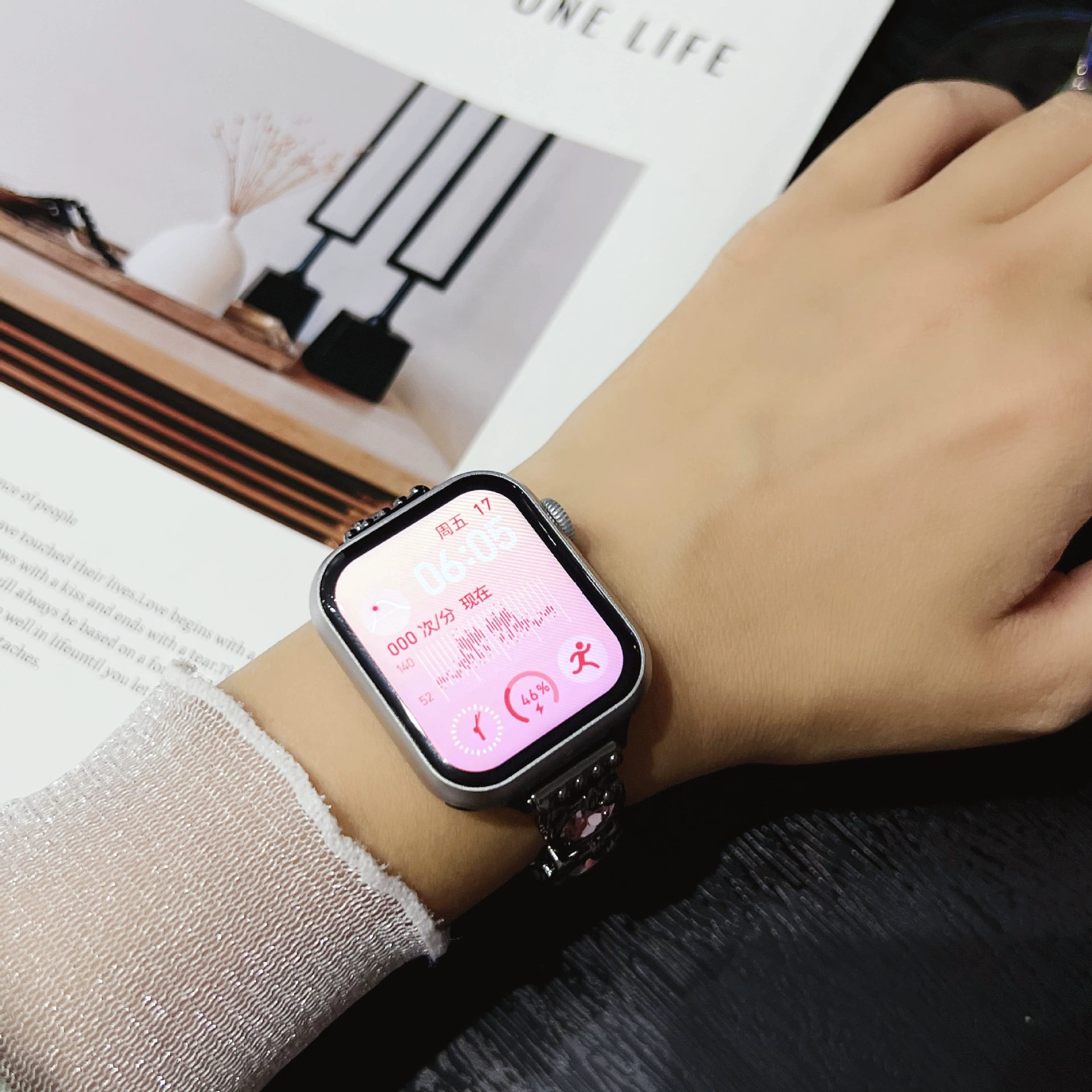 Ремешок Katie Kitten с инкрустацией бриллиантами, подходит для Apple iWatch 2/3/4/5/6/7/8/9/S/10, браслет для запястья