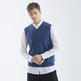 Puyuan Wool Sweater Men's Autumn and Winter New Sweater Men's Ym122 Business V Neck Vest Vest Versatile Knitted Sweater Men